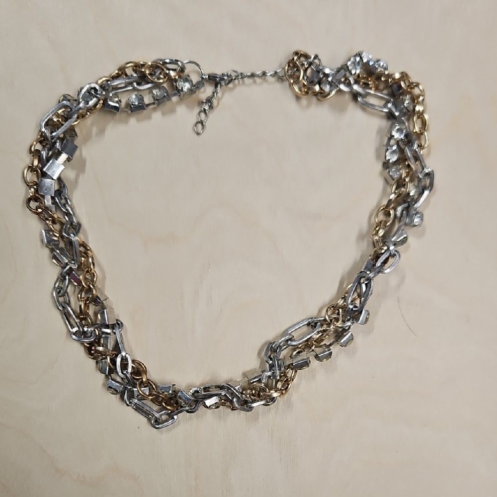 Elegant Gold and Silver Chain Necklace